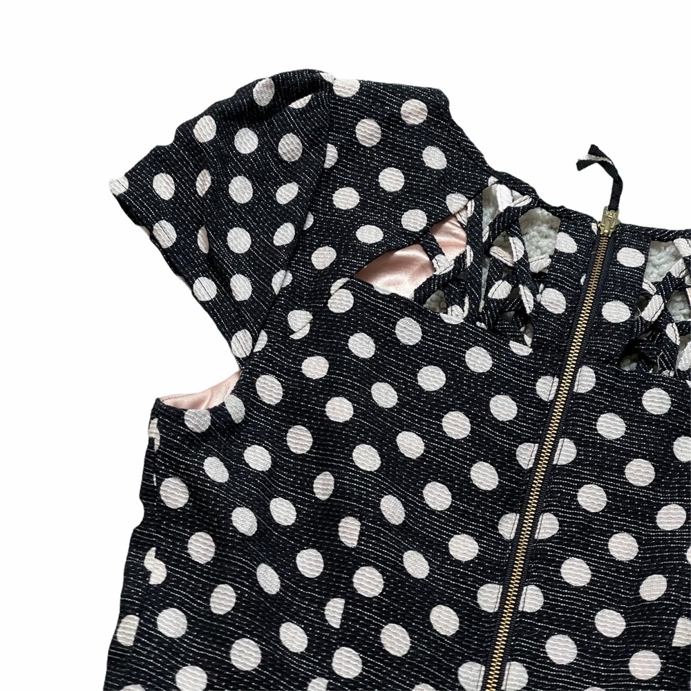 Maeve Anthropologie Black Dotted A-Line Mini Dress - Picture 9 of 11